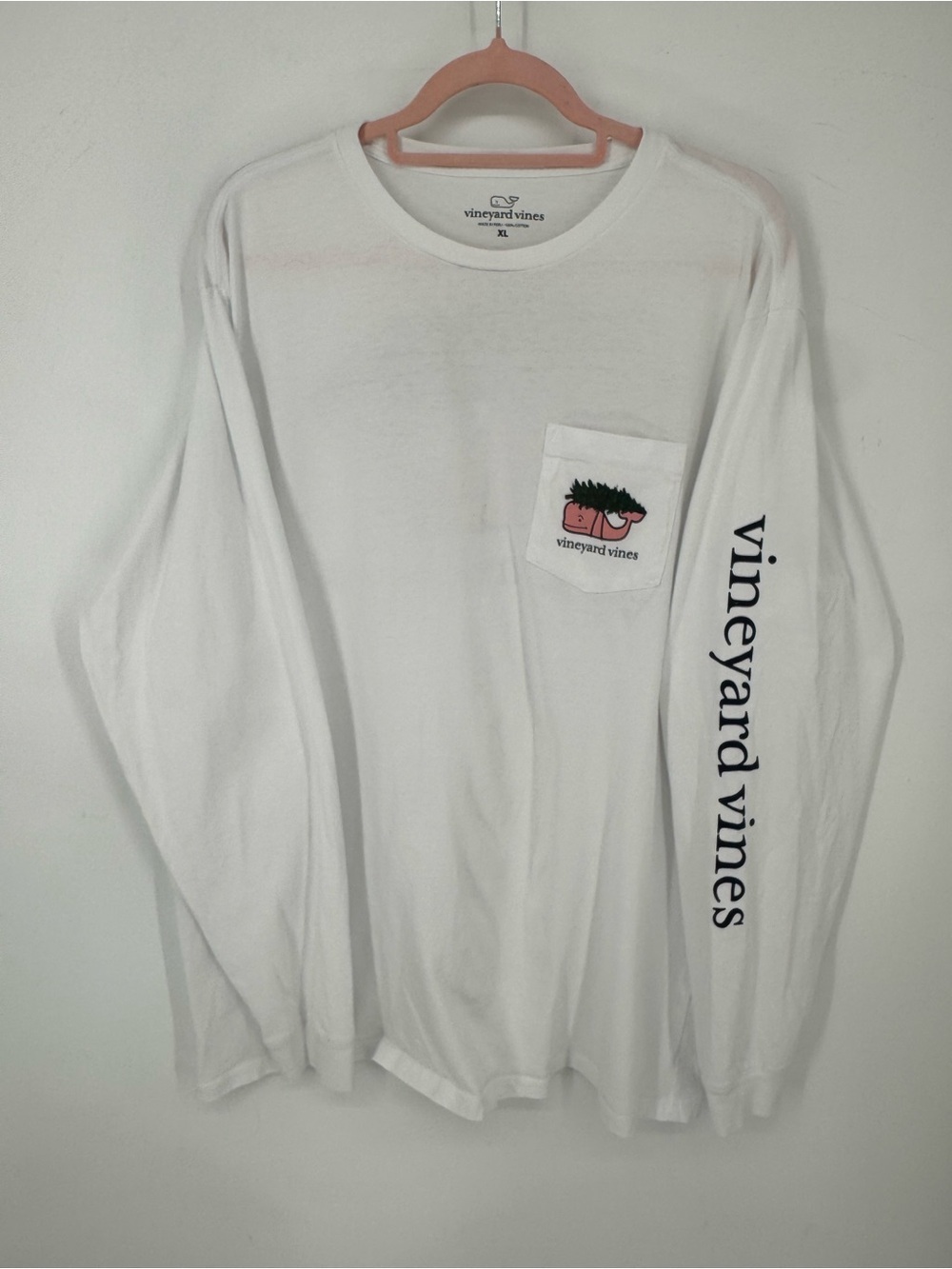 Vineyard Vines XL White Long Sleeve Pocket Tee Nautical Preppy Coastal Size XL